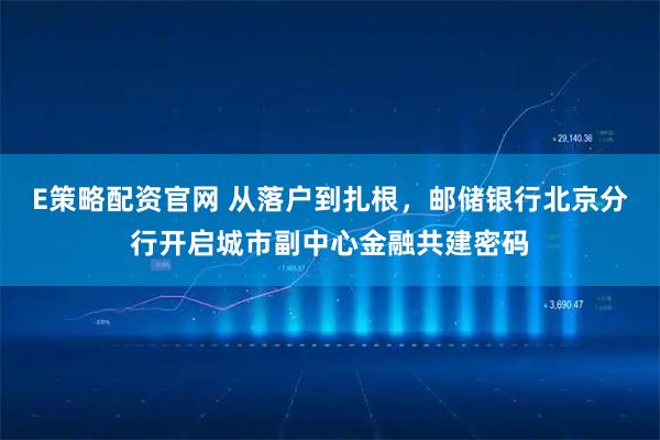 E策略配资官网 从落户到扎根,邮储银行北京分行开启城市副中心金融共建密码